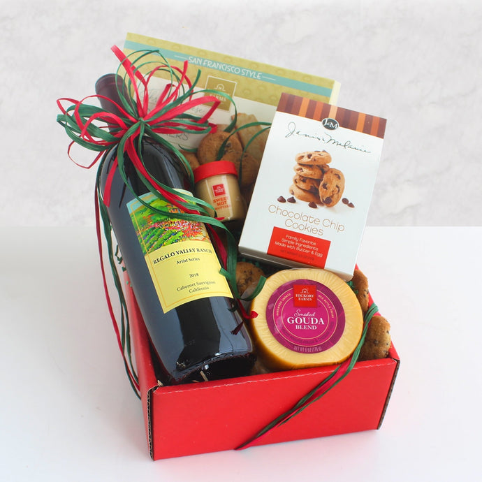 California Red Wine and Cheese - Vogue Gift Baskets