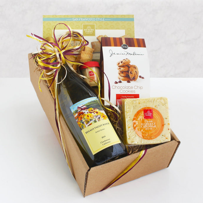 California White Wine and Cheese - Vogue Gift Baskets